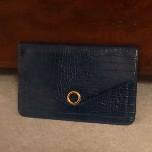 Faux leather clutch